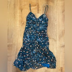 ABS leopard print ruched mini dress Vintage, NWT